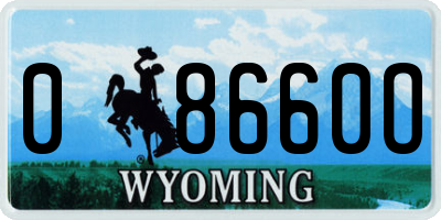 WY license plate 08660O