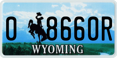 WY license plate 08660R