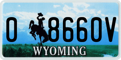 WY license plate 08660V