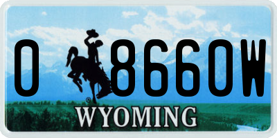 WY license plate 08660W