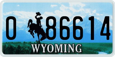 WY license plate 086614