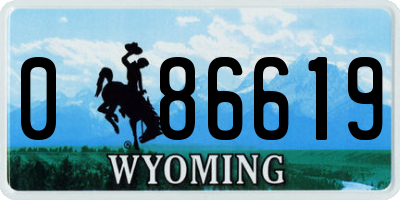 WY license plate 086619
