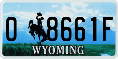 WY license plate 08661F