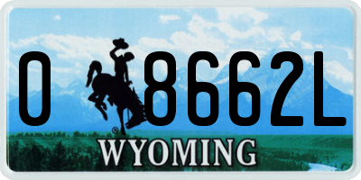 WY license plate 08662L