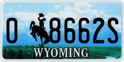 WY license plate 08662S