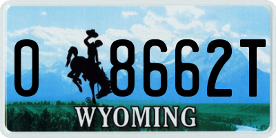 WY license plate 08662T