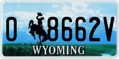 WY license plate 08662V