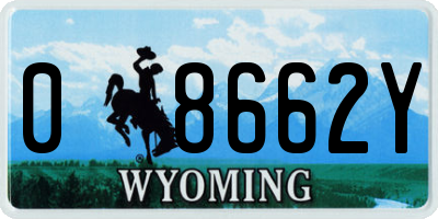 WY license plate 08662Y