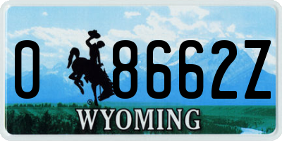 WY license plate 08662Z