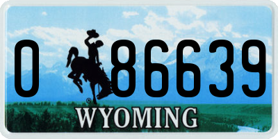 WY license plate 086639