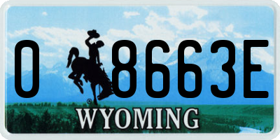 WY license plate 08663E