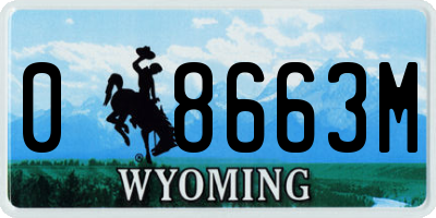 WY license plate 08663M