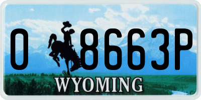 WY license plate 08663P