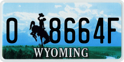 WY license plate 08664F