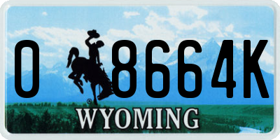 WY license plate 08664K