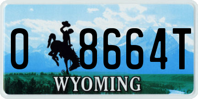 WY license plate 08664T