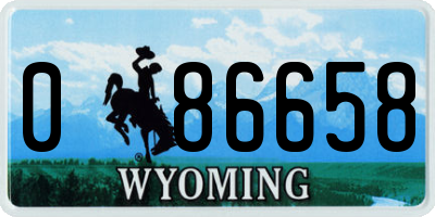 WY license plate 086658
