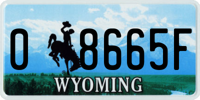 WY license plate 08665F