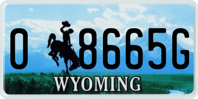 WY license plate 08665G