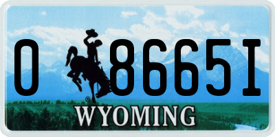 WY license plate 08665I