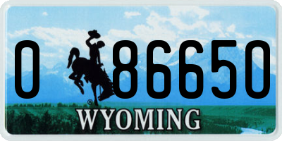 WY license plate 08665O