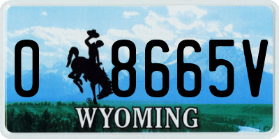 WY license plate 08665V