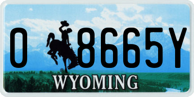 WY license plate 08665Y