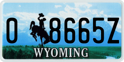 WY license plate 08665Z
