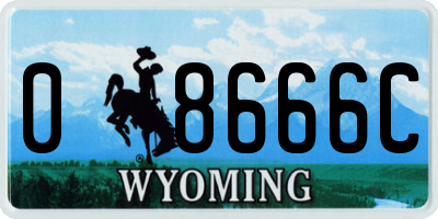WY license plate 08666C