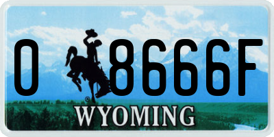 WY license plate 08666F