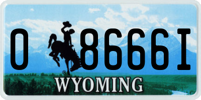 WY license plate 08666I