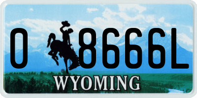 WY license plate 08666L