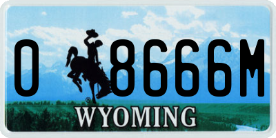 WY license plate 08666M