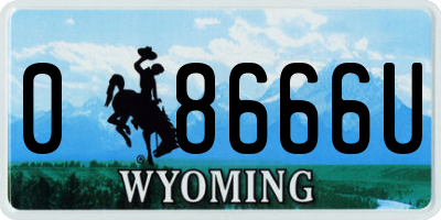 WY license plate 08666U