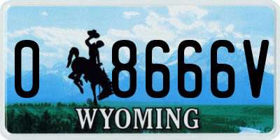 WY license plate 08666V