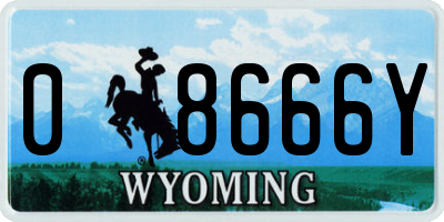 WY license plate 08666Y