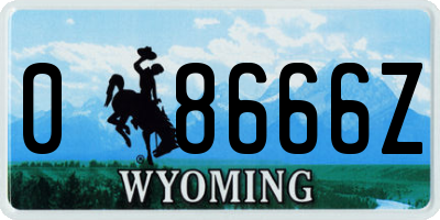 WY license plate 08666Z
