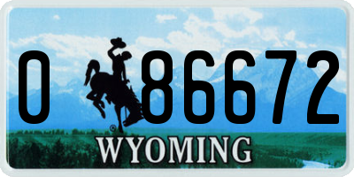 WY license plate 086672