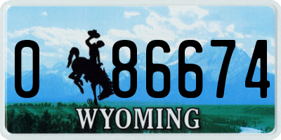 WY license plate 086674