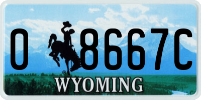 WY license plate 08667C
