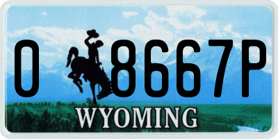 WY license plate 08667P