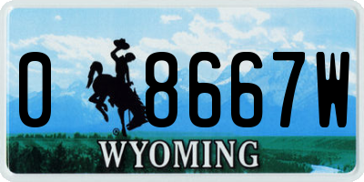 WY license plate 08667W