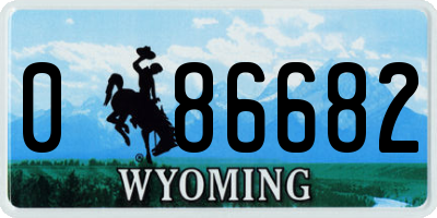 WY license plate 086682
