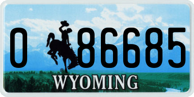 WY license plate 086685