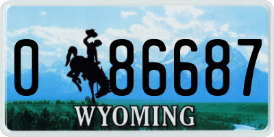 WY license plate 086687