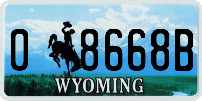WY license plate 08668B