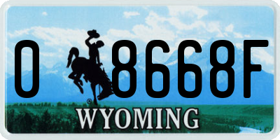 WY license plate 08668F
