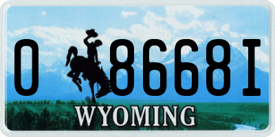 WY license plate 08668I