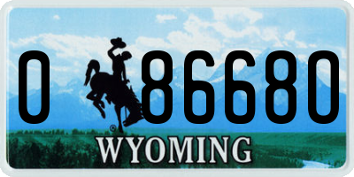 WY license plate 08668O