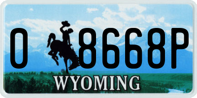 WY license plate 08668P